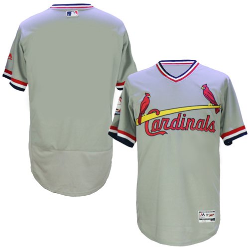 Cardinals Blank Grey Flexbase Authentic Collection Cooperstown Stitched MLB Jersey - Click Image to Close